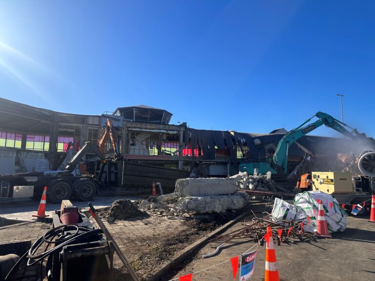 Exterior demolition of the terminal