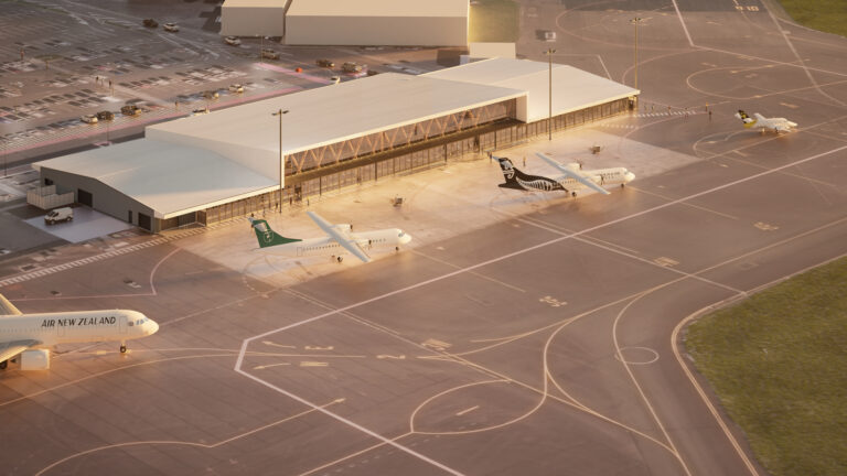 Architect impression of Palmerston North Airport terminal