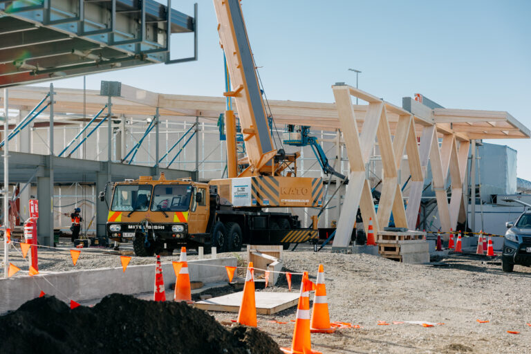 Timber beams of the new terminal
